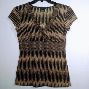 Alfani Brown short sleeve Top Size: S